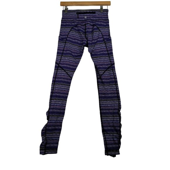 Lululemon‎ Womens Speed Tight Leggings sz 4 Purple/Black - Picture 6 of 8